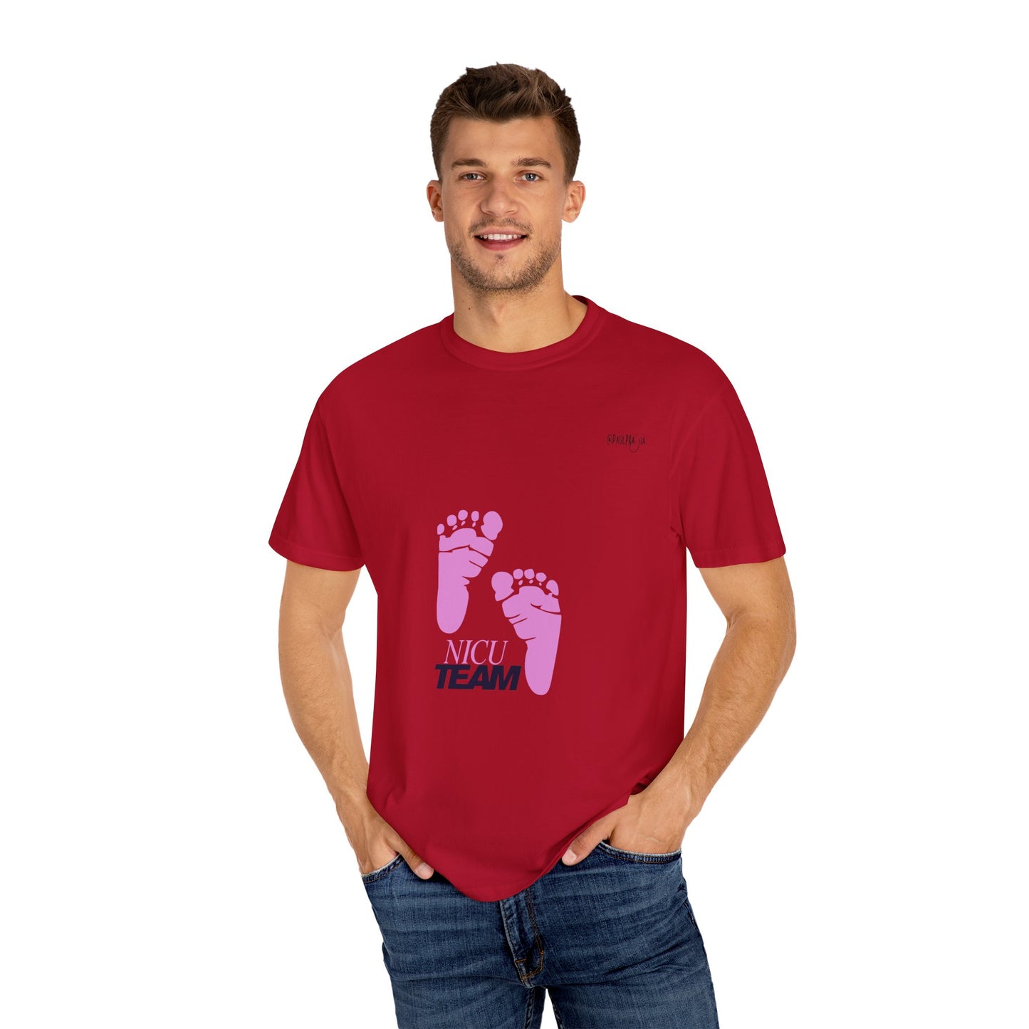 NICU Team Unisex T-shirt with Small Feet Design