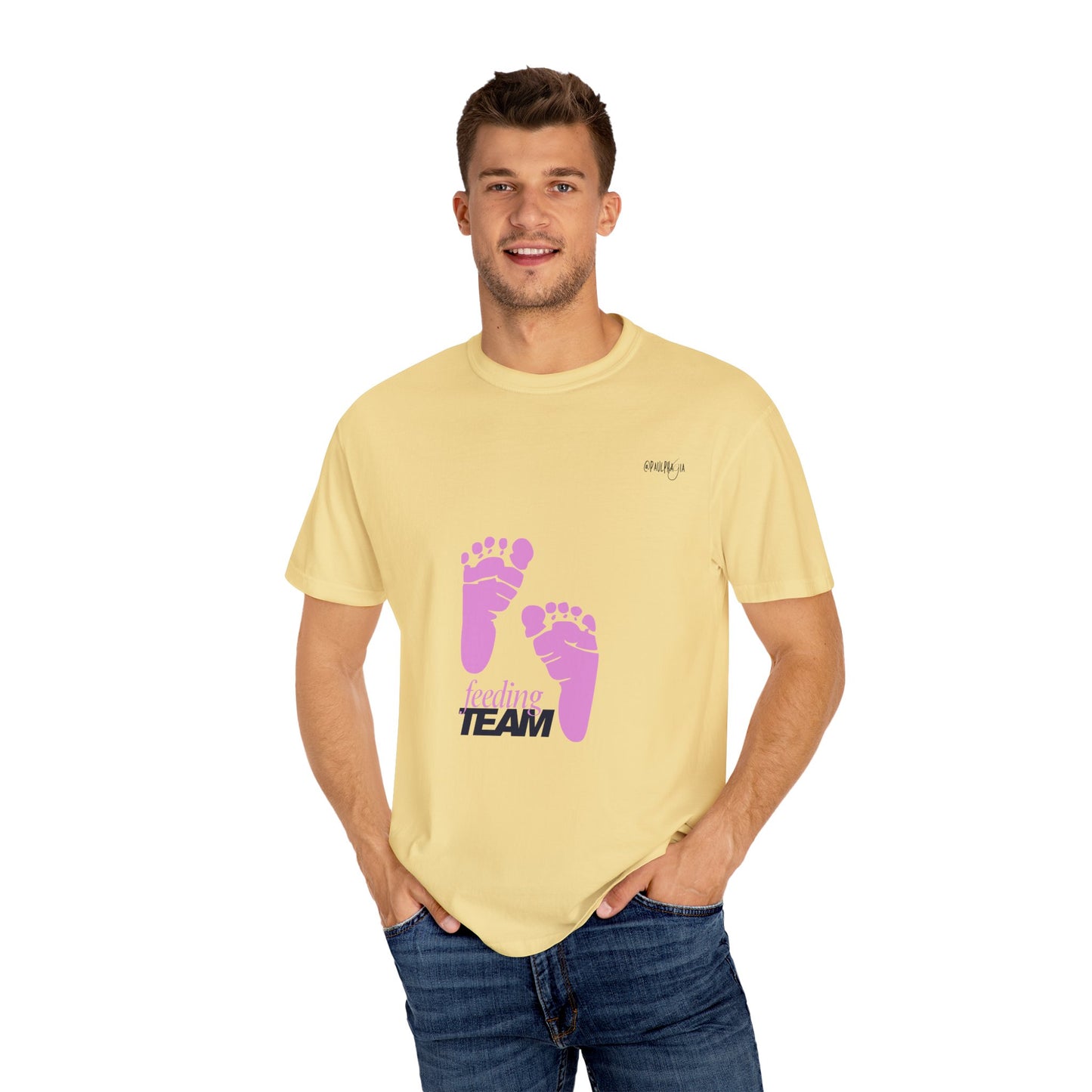 NICU Feeding Team Unisex T-shirt with Small Feet Design