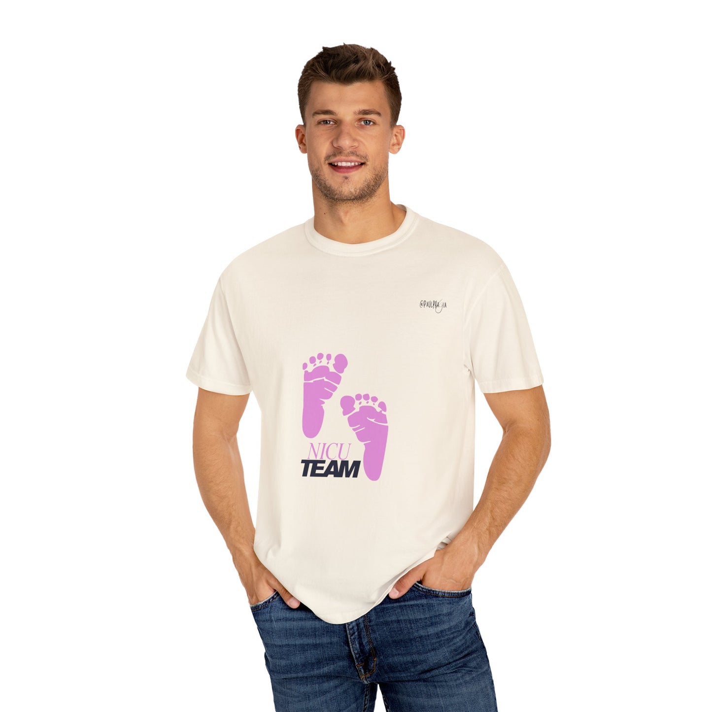 NICU Team Unisex T-shirt with Small Feet Design