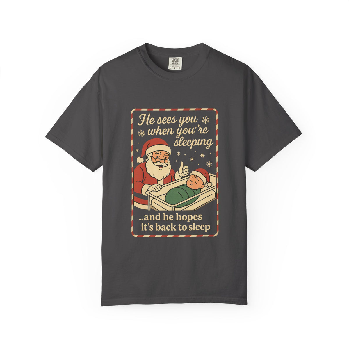Santa's Sleepy T-Shirt - Holiday Humor Tee