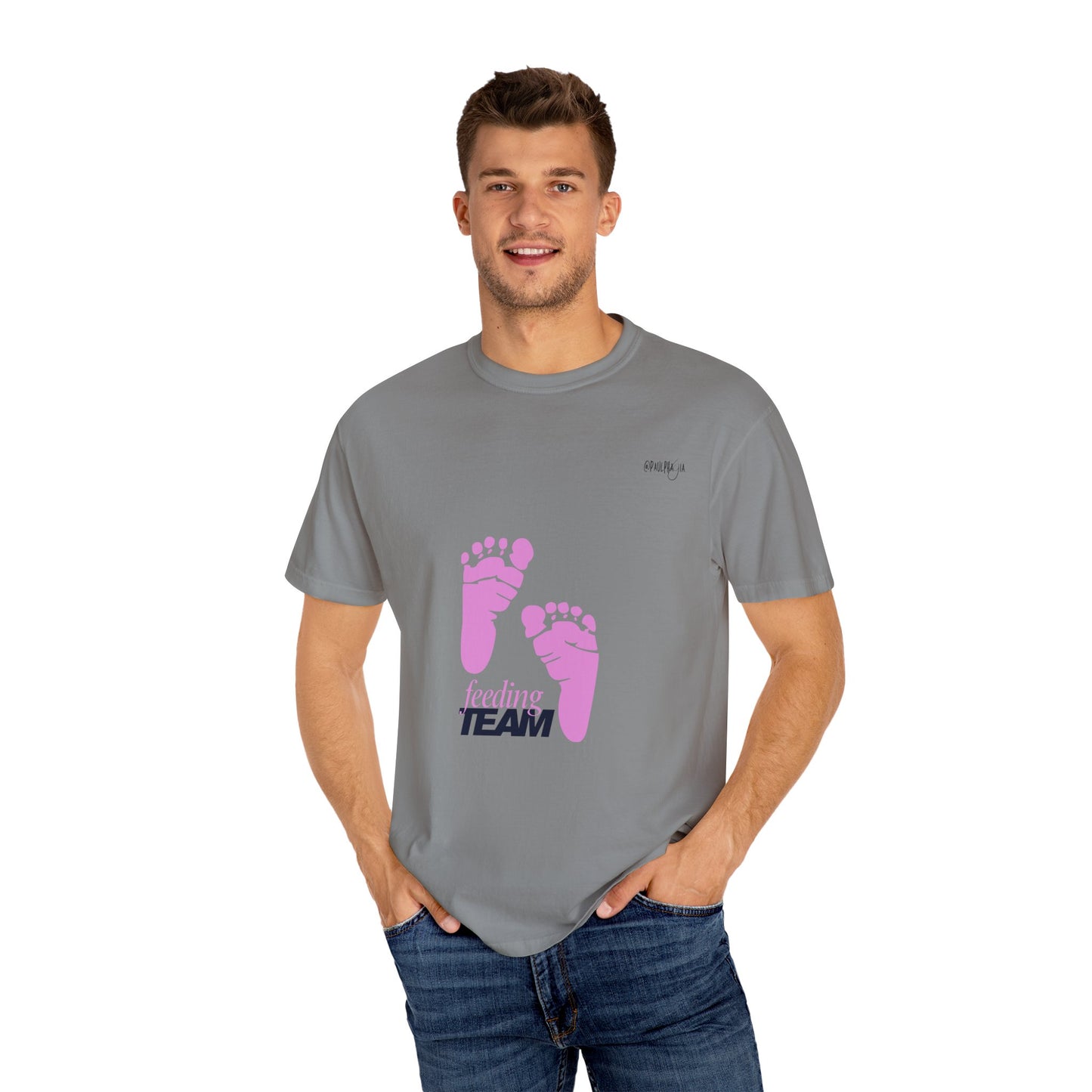 NICU Feeding Team Unisex T-shirt with Small Feet Design