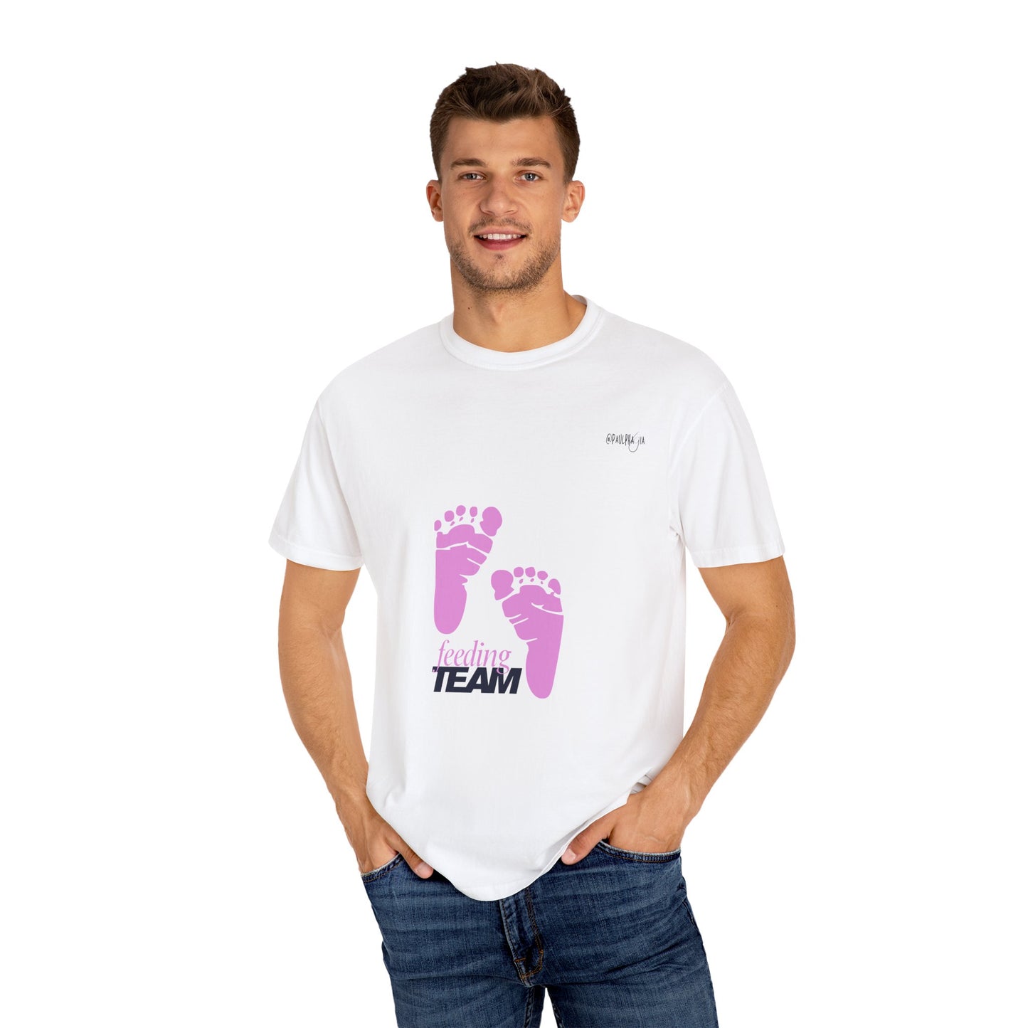 NICU Feeding Team Unisex T-shirt with Small Feet Design