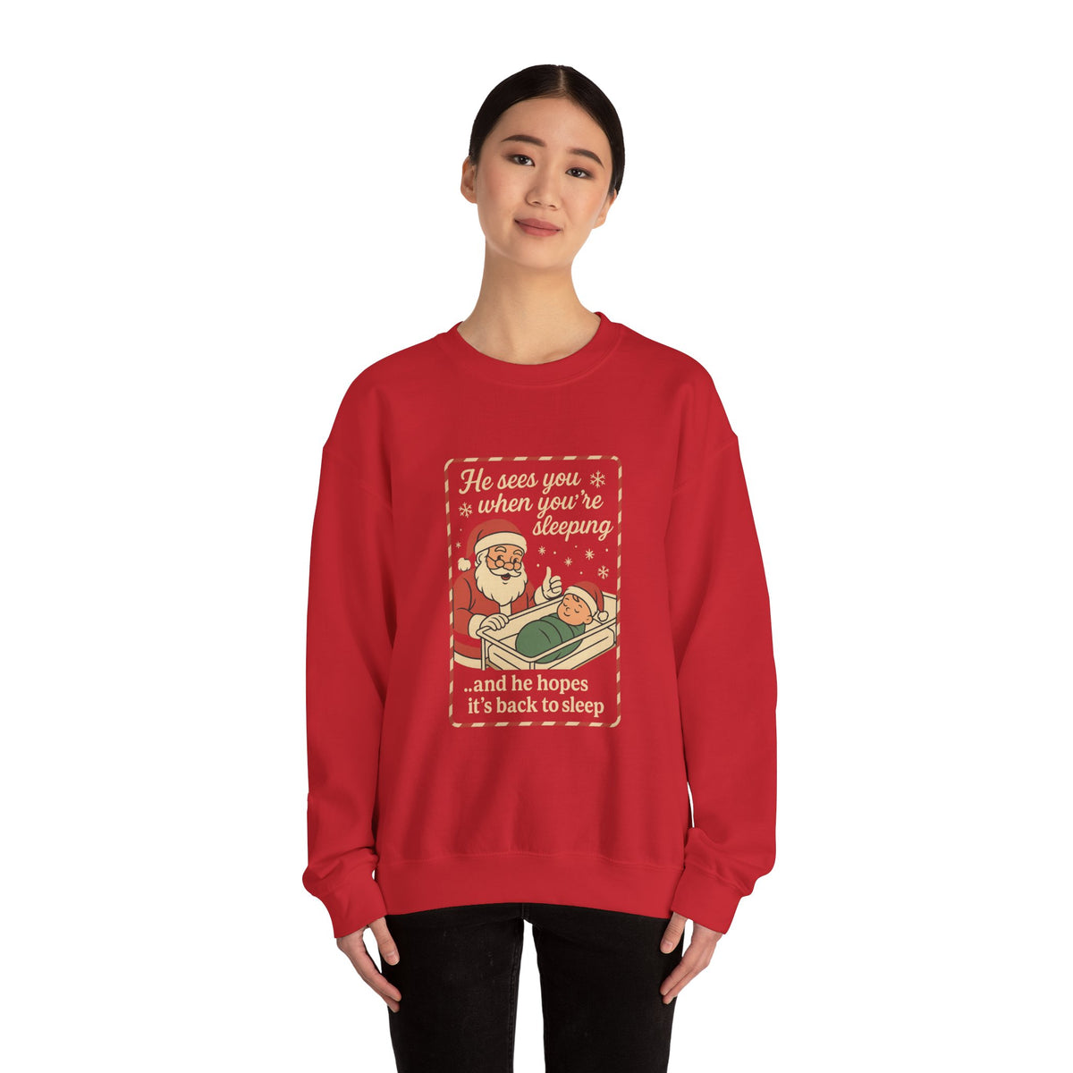 Santa's Sleepy Sweater - Holiday Humor