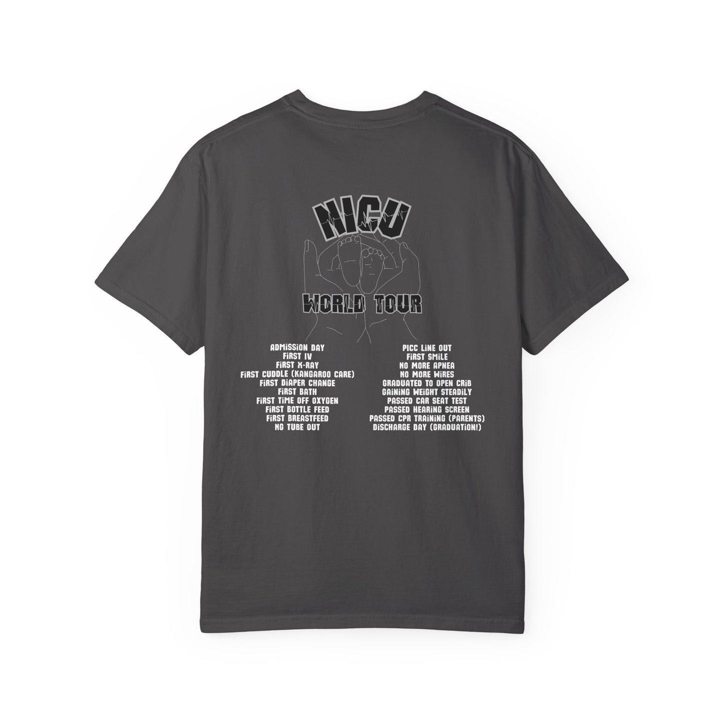 NICU World Tour Unisex T-shirt with Milestones (Dark)