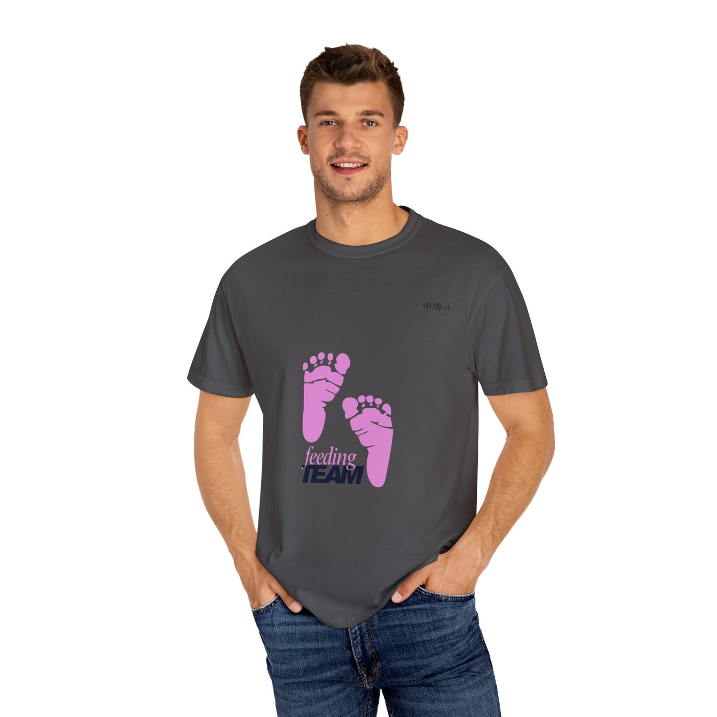 NICU Feeding Team Unisex T-shirt with Small Feet Design