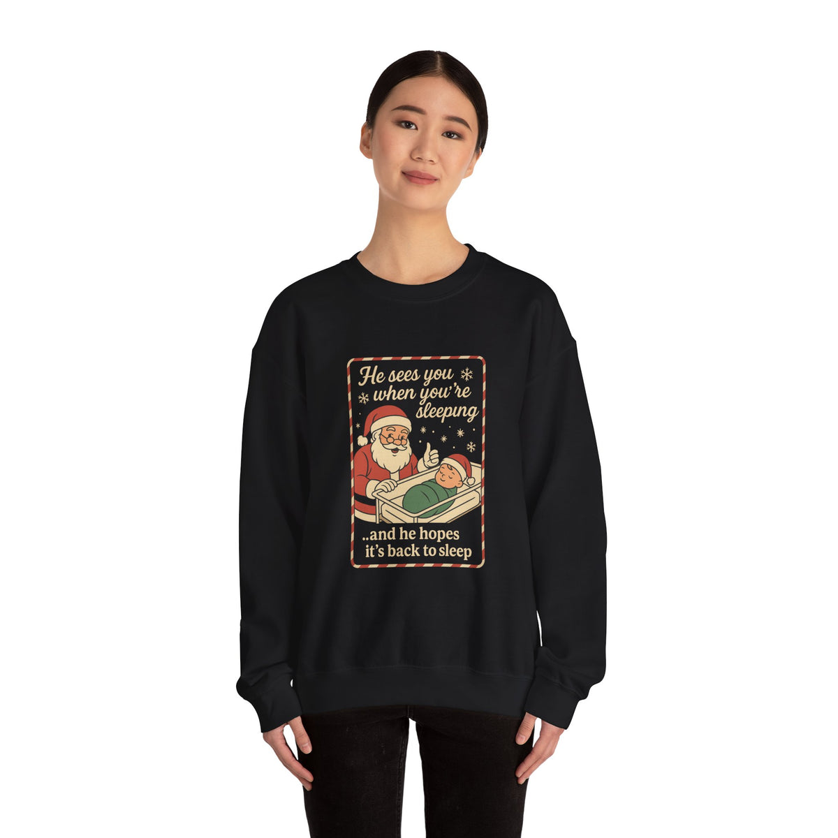 Santa's Sleepy Sweater - Holiday Humor