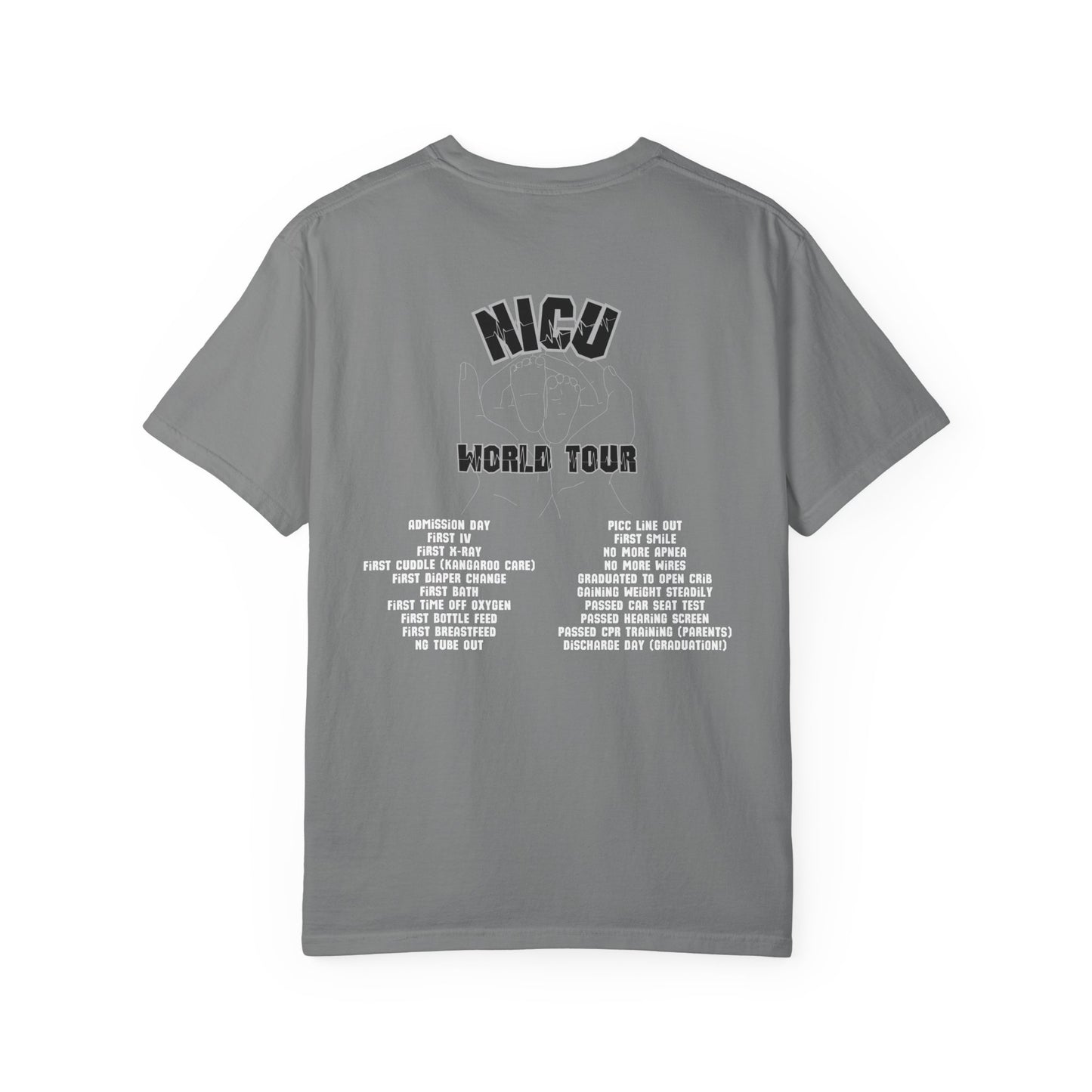 NICU World Tour Unisex T-shirt with Milestones (Dark)