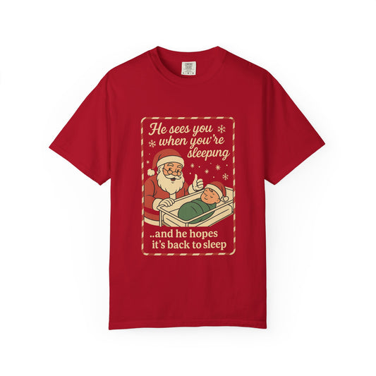 Santa's Sleepy T-Shirt - Holiday Humor Tee