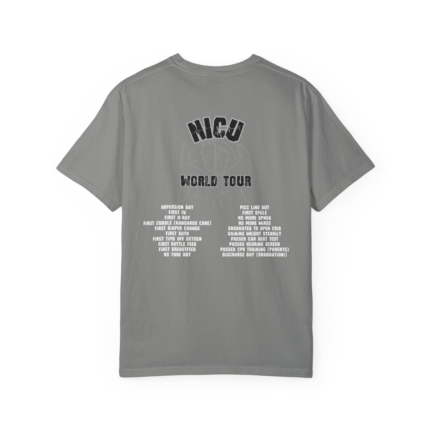 NICU World Tour Unisex T-shirt with Milestones (Dark)