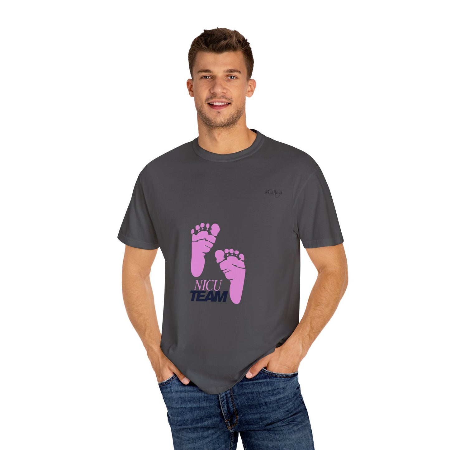 NICU Team Unisex T-shirt with Small Feet Design