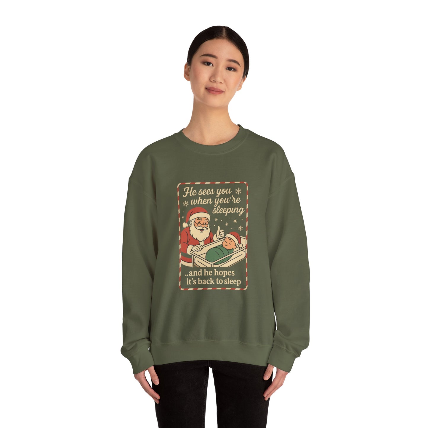 Santa's Sleepy Sweater - Holiday Humor