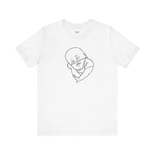 T-Shirt Hand-Drawn Preemie with O2 Support for NICU Awareness