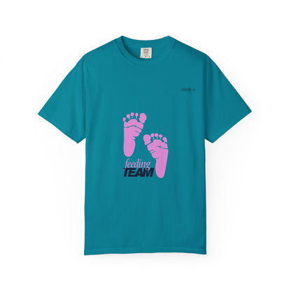 NICU Feeding Team Unisex T-shirt with Small Feet Design