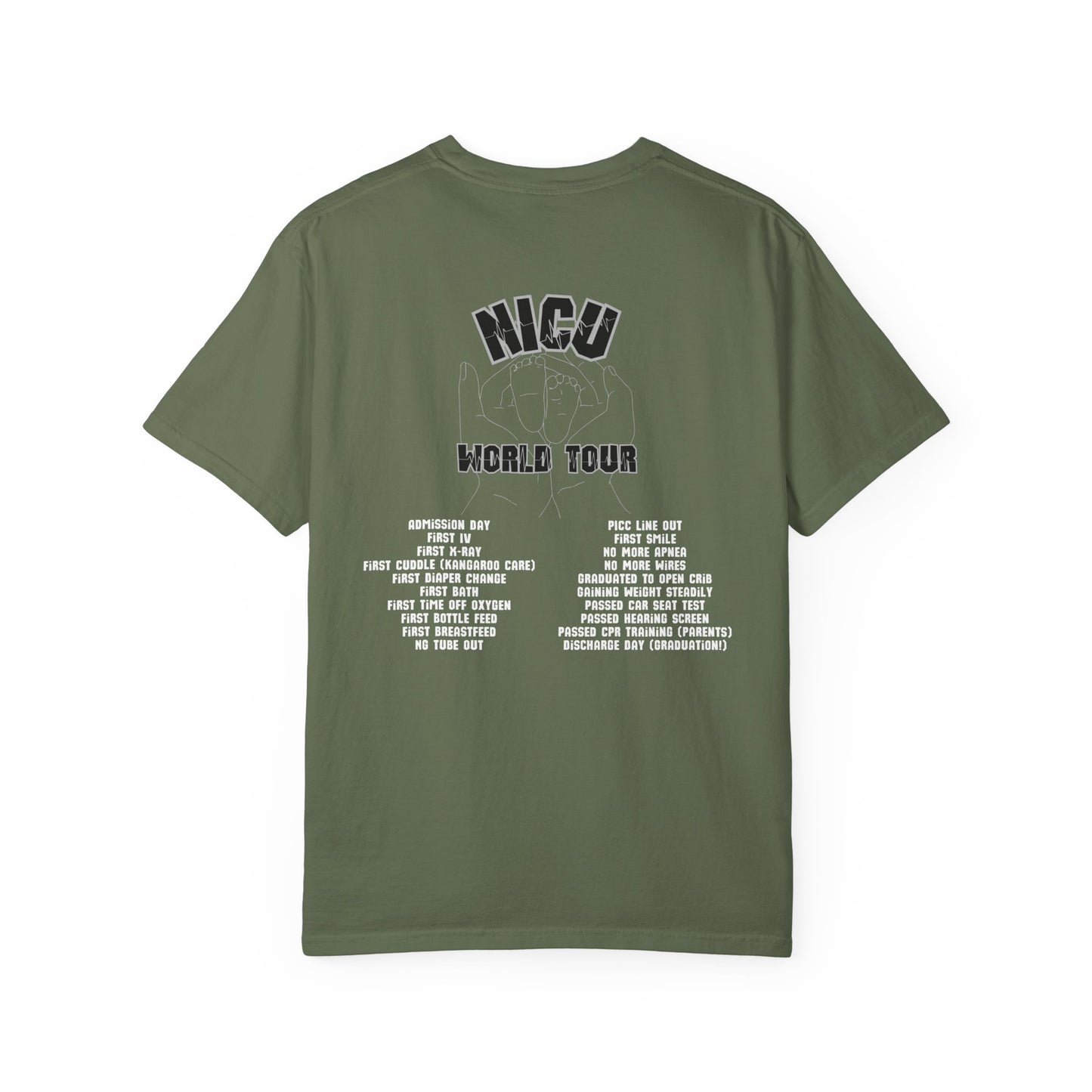 NICU World Tour Unisex T-shirt with Milestones (Dark)