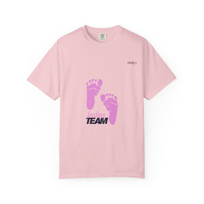 NICU Feeding Team Unisex T-shirt with Small Feet Design