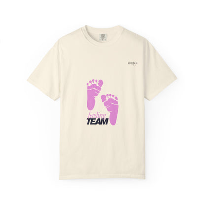 NICU Feeding Team Unisex T-shirt with Small Feet Design