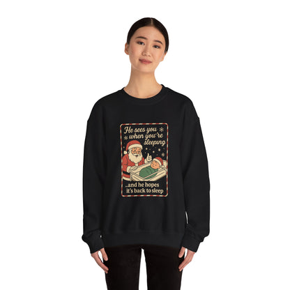 Santa's Sleepy Sweater - Holiday Humor