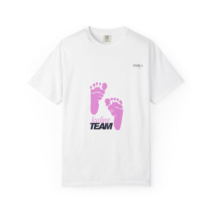 NICU Feeding Team Unisex T-shirt with Small Feet Design