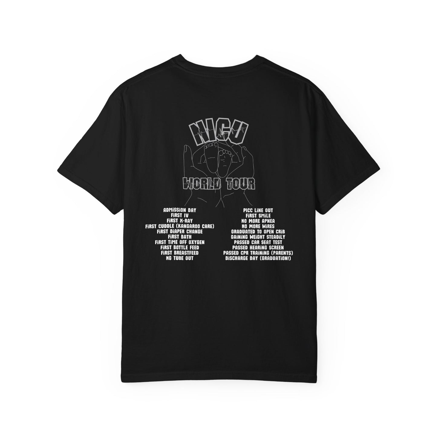 NICU World Tour Unisex T-shirt with Milestones (Dark)